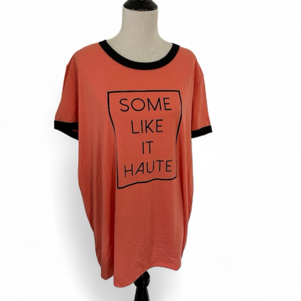 LuLaRoe Orange and Black Liv 3X Ringer Tee New
